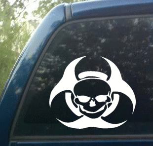 Skull with Biohazard Symbol Decal - Decal Depot.net